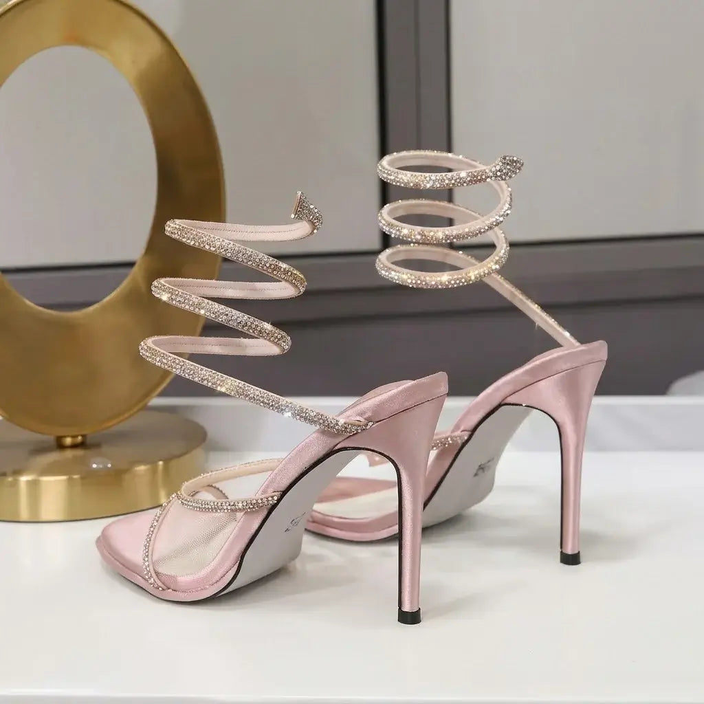 GlowCoil Sparkle Spiral Heels: The Sparkle That Turns Heads at Every Party