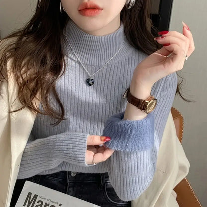 VelvetHug Turtleneck Sweater – Warm Velvet Lining