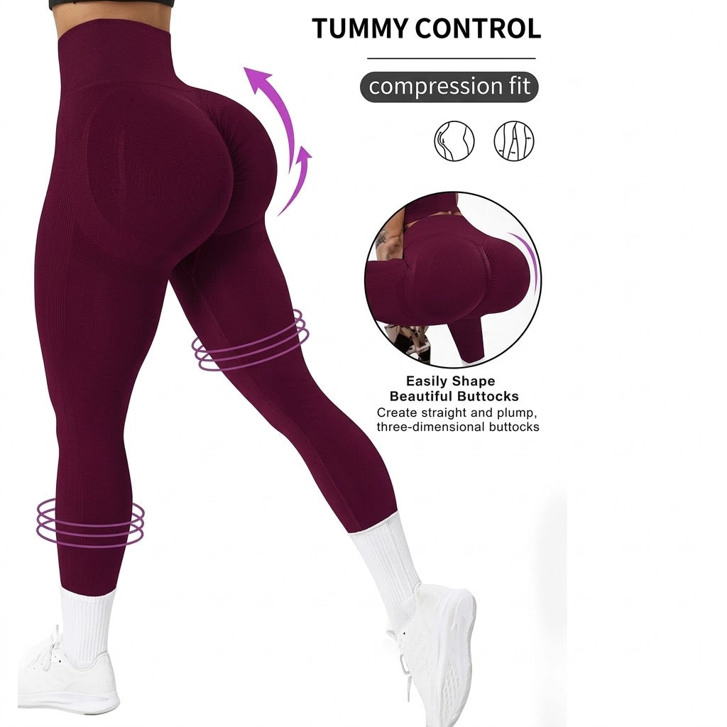 Seamless High-Waist Leggings: Sculpts & Lifts | Buy 1 Get 1 Free