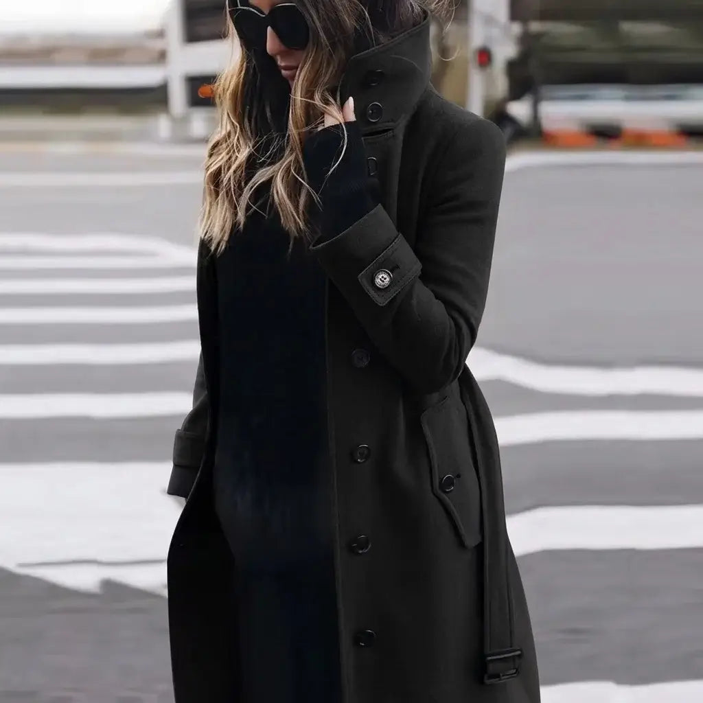 Elegant Women's Overcoat – Defined Waist, Instant Look