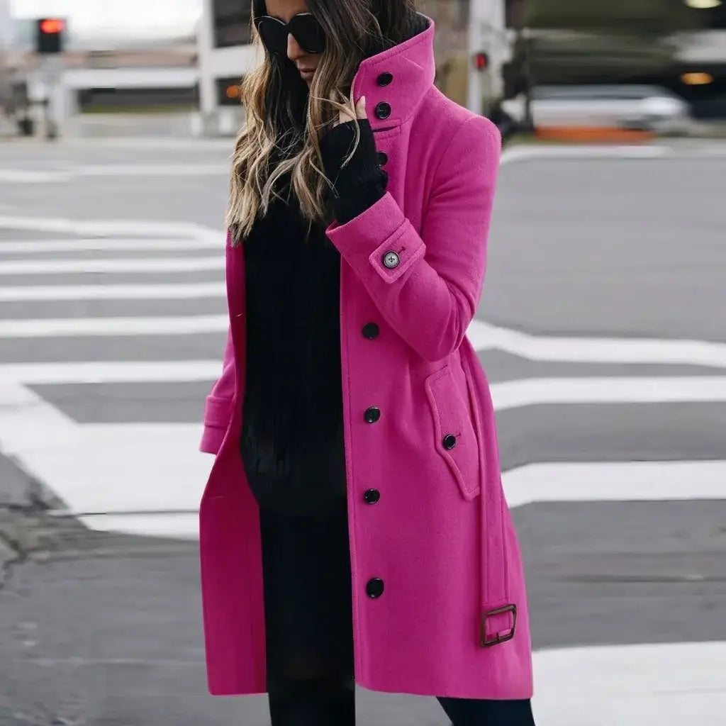 Elegant Women's Overcoat – Defined Waist, Instant Look