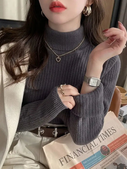 VelvetHug Turtleneck Sweater – Warm Velvet Lining