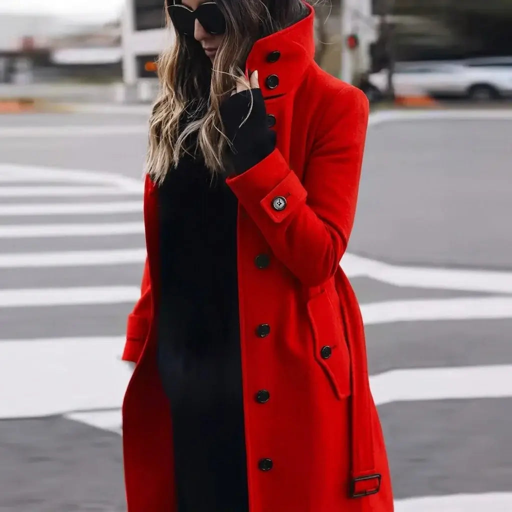Elegant Women's Overcoat – Defined Waist, Instant Look