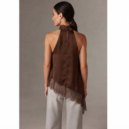 Women's Elegant Casual Asymmetric High-Neck Lace Blouse Buy One, Get Two!