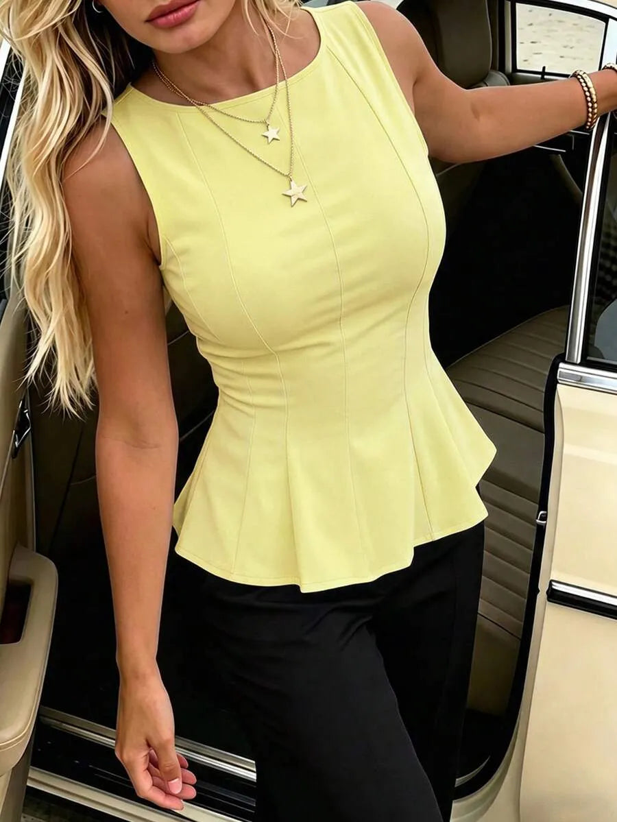 Casual Knit Ruffled Top,